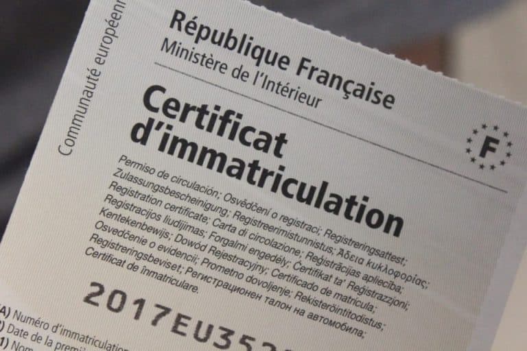 Numéro formule carte grise