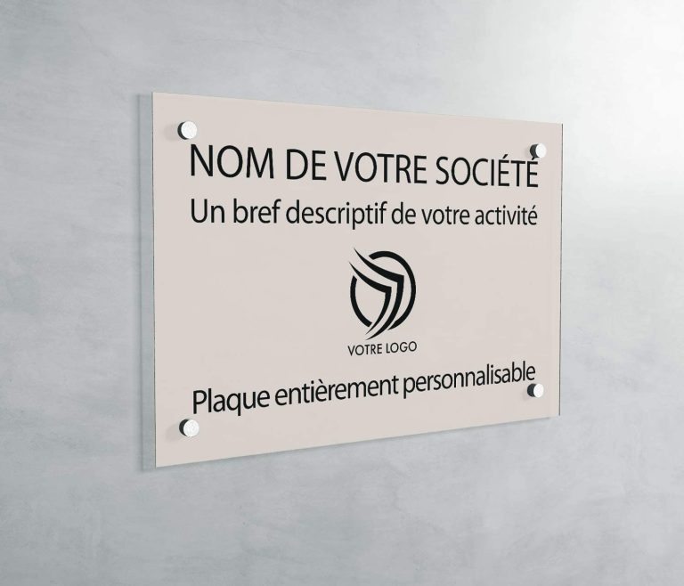 plaque professionnelle plexiglas