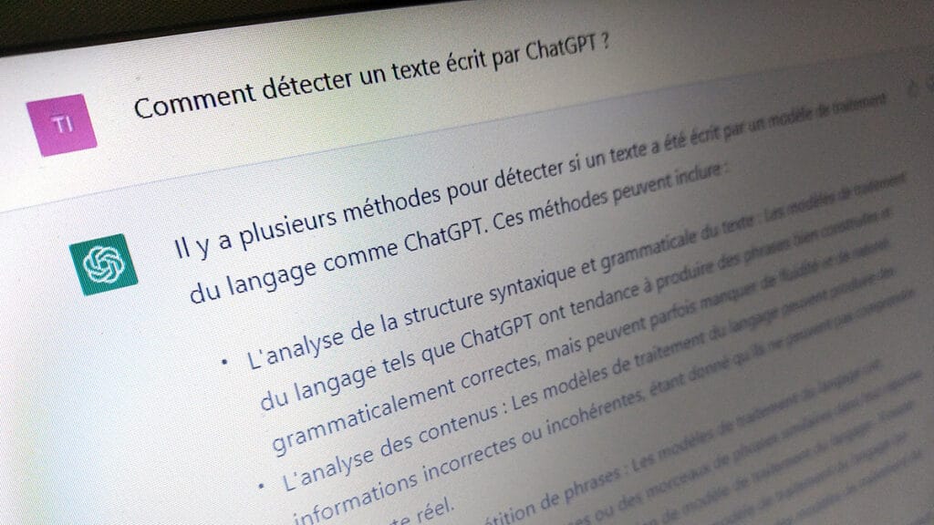 détecter un texte écrit par ChatGPT