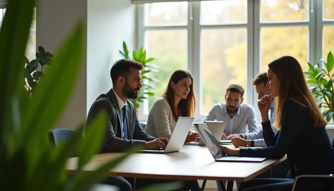 bureau collaboration plantes lumiere