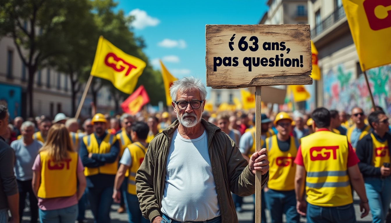 à 63 ans, la cgt s'oppose fermement à l'allongement de l'âge de la retraite. l'organisation syndicale appelle à une réforme des retraites équitable, visant à garantir des conditions dignes pour tous les travailleurs. découvrez les enjeux et revendications de la cgt pour un système de retraite juste.