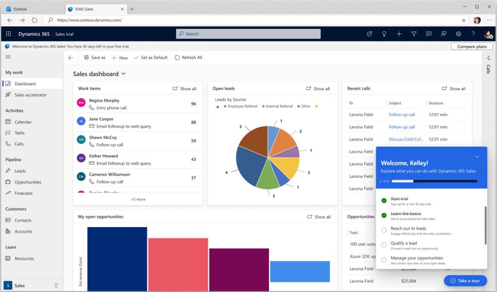 trial dashboard page